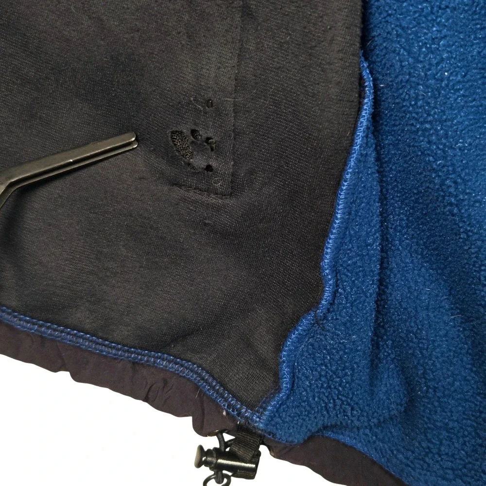 Vintage The North Face Polartec Fleece Vest Men L Blue Black Denali Full Zip Y2K